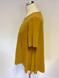 COS MUSTARD SHORT SLEEVE SCOOP NECK TOP SIZE S