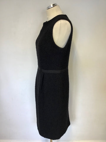 HOBBS BLACK WOOL MARL BLEND PENCIL DRESS SIZE 14