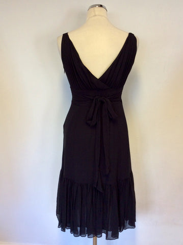 TED BAKER BLACK SILK SPECIAL OCCASION DRESS SIZE 1 UK 8/10