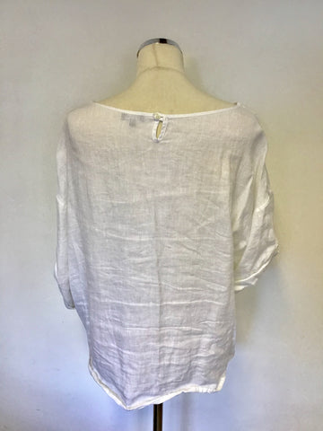 JAEGER WHITE LINEN SHORT SLEEVE TOP SIZE 16