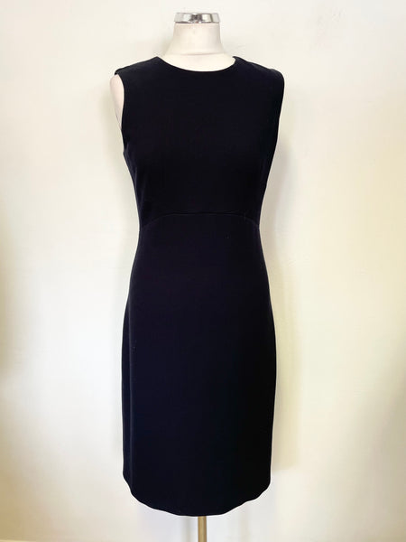 HOBBS NAVY BLUE ROUND NECK SLEEVELESS PENCIL DRESS SIZE 10