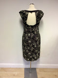 DUSK BLACK & WHITE EMBROIDERED SPECIAL OCCASION DRESS SIZE 14