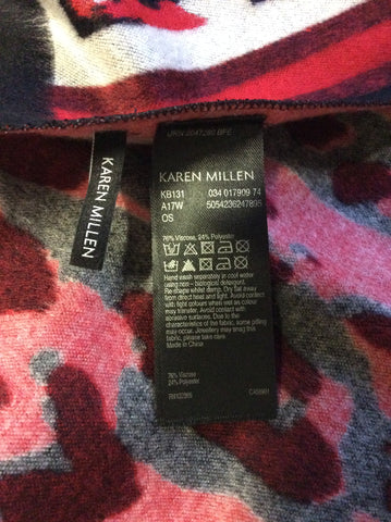 KAREN MILLEN RED,GREY & BLACK WRAP/ SHAWL