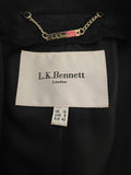 LK BENNETT BLACK WOOL BLEND TAILORED JACKET WITH TIE BELT SIZE 12