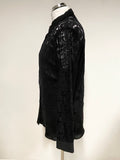 PHASE EIGHT BLACK LACE OVERLAY LONG SLEEVE BLOUSE SIZE 14