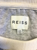 REISS JADEN GREY & CREAM PRINT SWEATSHIRT DRESS SIZE 10