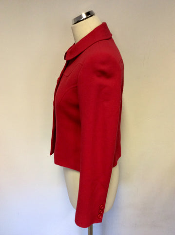 HOBBS RED PURE NEW WOOL JACKET SIZE 10