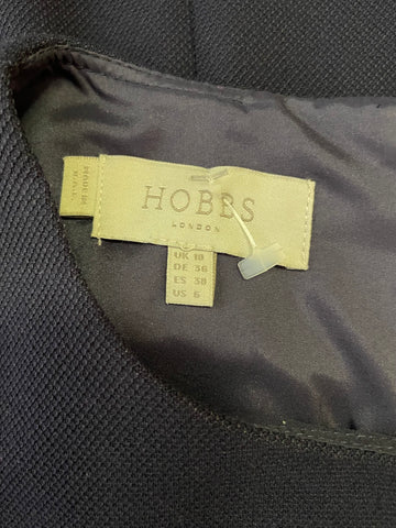 HOBBS NAVY BLUE ROUND NECK SLEEVELESS PENCIL DRESS SIZE 10