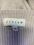 JIGSAW BEIGE WOOL & CASHMERE BLEND 3/4 SLEEVE KNIT DRESS SIZE 10