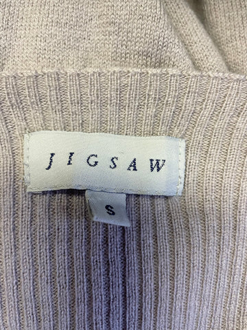 JIGSAW BEIGE WOOL & CASHMERE BLEND 3/4 SLEEVE KNIT DRESS SIZE 10