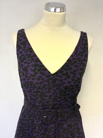 PHASE EIGHT PURPLE & BLACK PRINT SPECIAL OCCASION DRESS SIZE 12