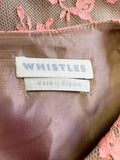 BRAND NEW WHISTLES CORAL LACE OVER CAMEL WOOL SHIFT DRESS SIZE 16