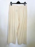 BRAND NEW LAURA ASHLEY DEAUVILLE CREAM WOOL WIDE LEG TROUSERS SIZE 14