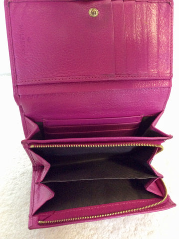 MULBERRY FUSHIA PINK LEATHER OVERSIZE EFFIE HOBO BAG & MATCHING PURSE