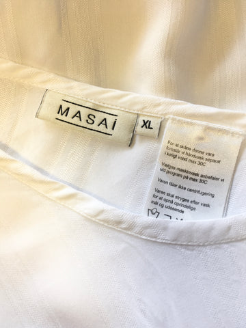 MASAI WHITE SLEEVELESS SELF STRIPED TUNIC TOP SIZE XL