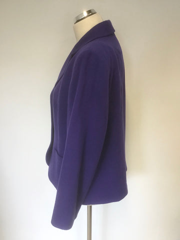 COTSWOLD COLLECTION PURPLE WOOL & CASHMERE BLEND JACKET SIZE 16