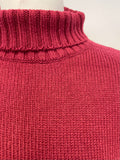 BRAND NEW JAEGER DARK RED POLO NECK LONG SLEEVE KNIT JUMPER DRESS SIZE S