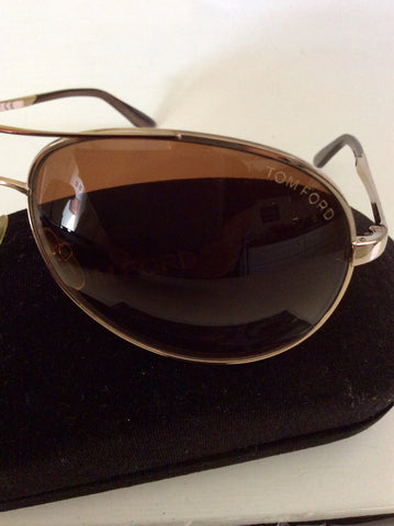 TOM FORD CHARLES GOLD FRAME AVIATOR SUNGLASSES