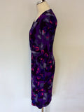 PRÉCIS PETITE BLACK,PURPLE & PINK FLORAL PRINT DRESS SIZE 10