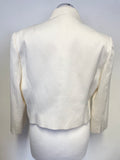 PHASE EIGHT IVORY/ CREAM CROPPED 3/4 SLEEVE SPECIAL OCCASION JACKET SIZE 16