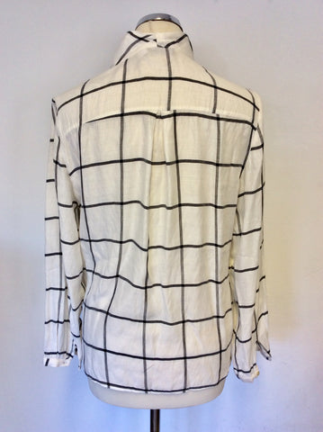 MINT VELVET BLACK & WHITE CROSS OVER SHIRT/TOP SIZE 12