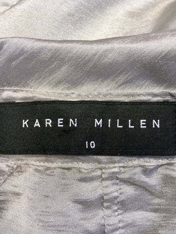 KAREN MILLEN SILVER GREY ORGANZA SPECIAL OCCASION/ EVENING DUSTER COAT SIZE 10