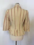 SAMPLE MULBERRY CREAM & RED LINEN & COTTON JACKET SIZE 10
