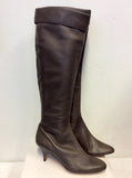 BRAND NEW PIED A TERRE SOFT BROWN LEATHER KNEE LENGTH BOOTS SIZE 5.5/38.5