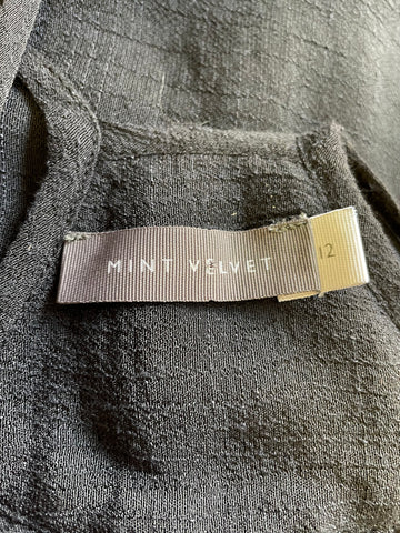 MINT VELVET BLACK & SILVER TRIM LOOSE FIT STRAPPY DRESS SIZE 12