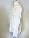 MINT VELVET WHITE SPOT FRONT TIE FRONT LONG SLEEVE TOP SIZE 14