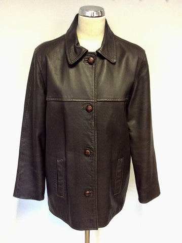BLARNEY WOOLLEN MILLS BROWN LEATHER JACKET SIZE M