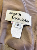 JIM HJELM OCCASIONS BRONZE STRAPLESS A LINE SPECIAL OCCASION DRESS SIZE 8 UK 12