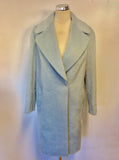BRAND NEW MARKS & SPENCER AUTOGRAPH PALE BLUE WOOL & MOHAIR BLEND COAT SIZE 10