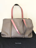 PAUL SMITH TAUPE BROWN LEATHER TOTE BAG
