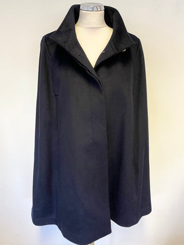 PURE COLLECTION ALAINA NAVY BLUE 100% WOOL CAPE SIZE 16