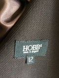 HOBBS DARK BROWN WOOL JACKET & TROUSER SUIT SIZE 12/14