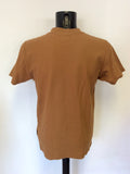 MULBERRY TAN COTTON V NECK SHORT SLEEVE TOP SIZE XS