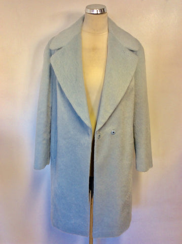 BRAND NEW MARKS & SPENCER AUTOGRAPH PALE BLUE WOOL & MOHAIR BLEND COAT SIZE 10