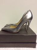ITALIAN JOLIE BY EDWARD SPIERS SILVER LEATHER HEELS SIZE 6/39