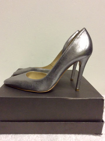 ITALIAN JOLIE BY EDWARD SPIERS SILVER LEATHER HEELS SIZE 6/39
