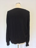BRAND NEW MARKS & SPENCER BLACK SCOOP NECK CARDIGAN WITH CASHMERE SIZE 22