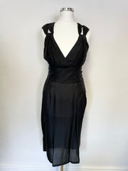 MULBERRY BLACK SILK SLEEVELESS DRESS SIZE 10
