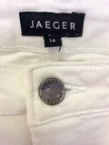 JAEGER WHITE ANKLE GRAZER JEANS SIZE 14
