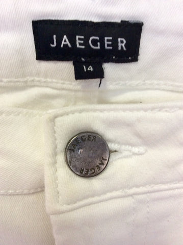 JAEGER WHITE ANKLE GRAZER JEANS SIZE 14