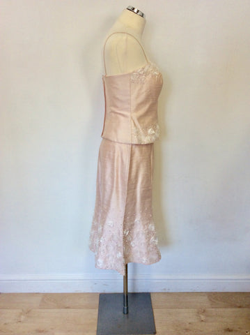 BRAND NEW VENI INFANTINO FOR ROLAND JOYCE PALE PINK BEADED SILK SPECIAL OCCASION/ MOTHER OF THE BRIDE OUTFIT SIZE 10