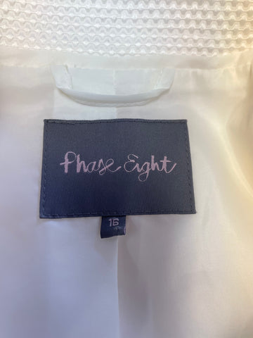 PHASE EIGHT IVORY/ CREAM CROPPED 3/4 SLEEVE SPECIAL OCCASION JACKET SIZE 16