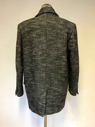 ISABEL MARANT ETOILE DARK GREY WOOL BLEND OVERSIZE LONG JACKET SIZE 36 UK 8/10