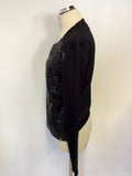 BRAND NEW GUESS BLACK SEQUINNED FRONT ZIP UP CARDIGAN/JACKET SIZE XL/ UK 16