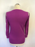 KAREN MILLEN FUCHIA PINK COLD SHOULDER 3/4 SLEEVE JUMPER SIZE M