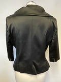 COAST BLACK SATIN FITTED HALF SLEEVE SPECIAL OCCASION/ EVENING JACKET SIZE 14